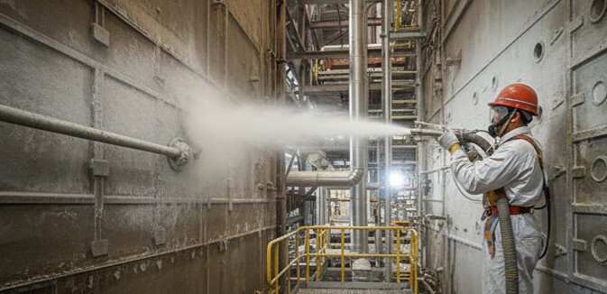 Ceramic fiber spray binder