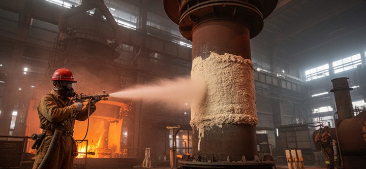 Ceramic fiber spray cotton material